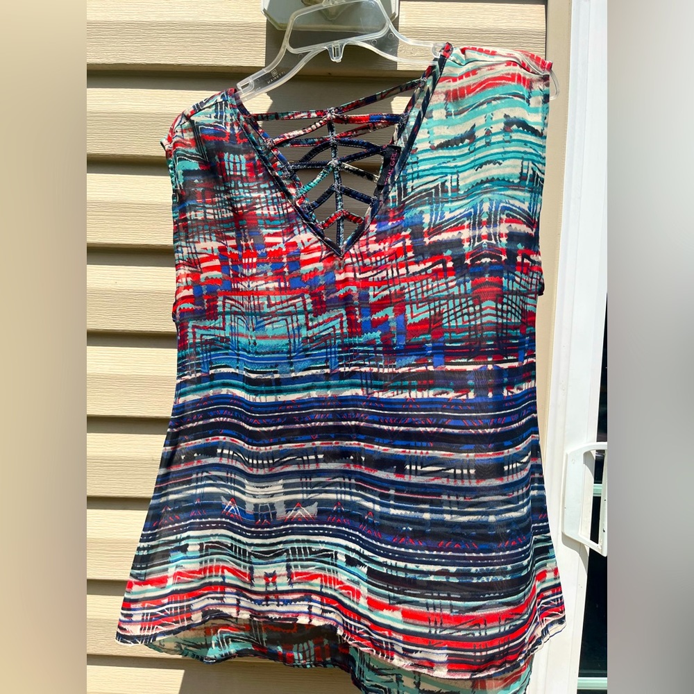 Wild Print Sheer Top